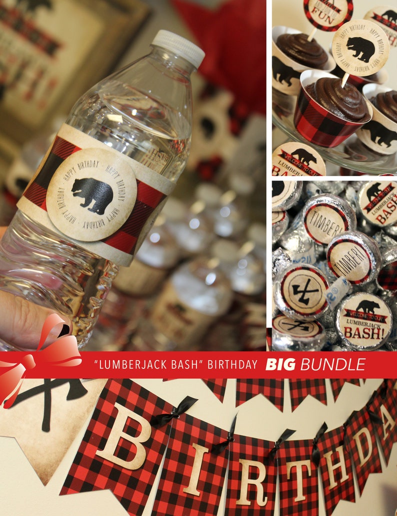 Lumberjack Party Supplies Lumberjack Printable Party Etsy
