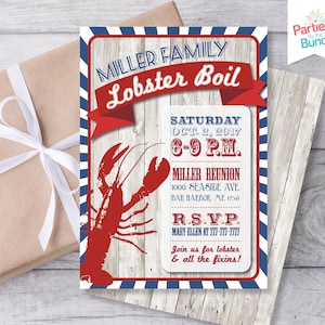 Lobster Invitation, Lobster Party Invitation, Crawfish Boil Invitation, Seafood Invitation, Lobster Boil Invitation, Lobster Birthday