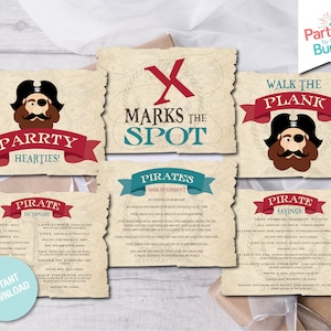 Party Signs, Pirate Birthday, Pirate Party, Birthday Signs, Printable pirate Birthday, Boys Birthday, Printable,  Instant Download P3