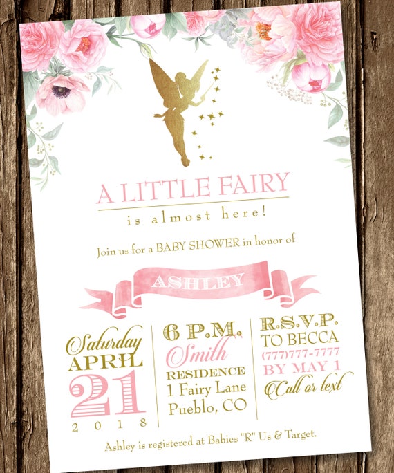 fairy baby shower invitations