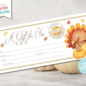 Thanksgiving Gift Certificate | Thank You Voucher | Teacher Appreciation Gift Coupon | INSTANT DOWNLOAD