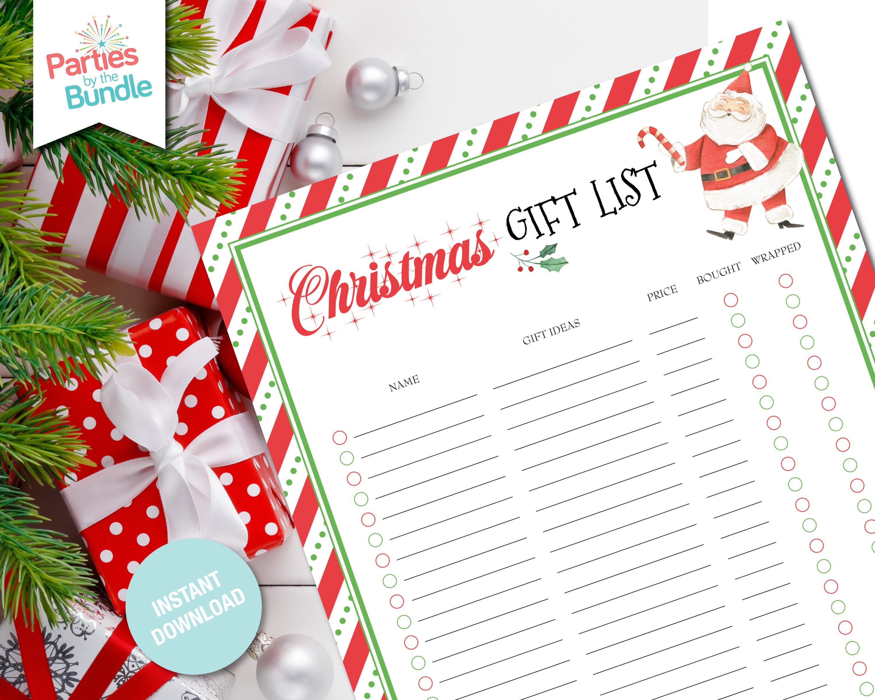 Christmas Shopping Gift List: Christmas Gift List Tracker