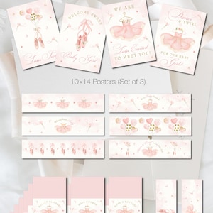Ballerina Printable Baby Shower Bundle Party Pack Kit Pink Tutu Party ...