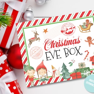 Christmas Eve Box Printable Label, Christmas Eve Box Sign, Gift ...