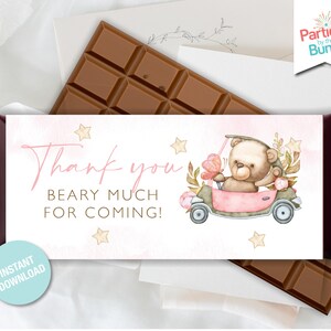 Teddy Bear Full Sized Hershey Wrapper, Printable Candy Bar Wrappers, Teddy Bear Party, Baby Shower Printable Favors, INSTANT DOWNLOAD T5
