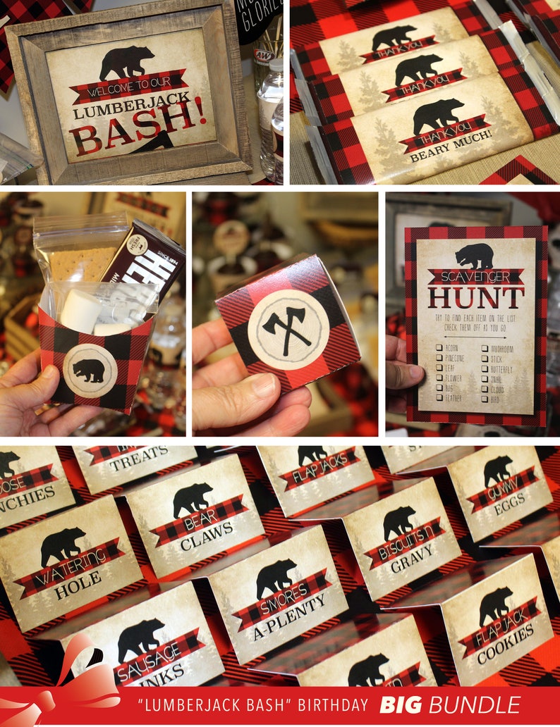 Lumberjack Party Supplies Lumberjack Printable Party Etsy