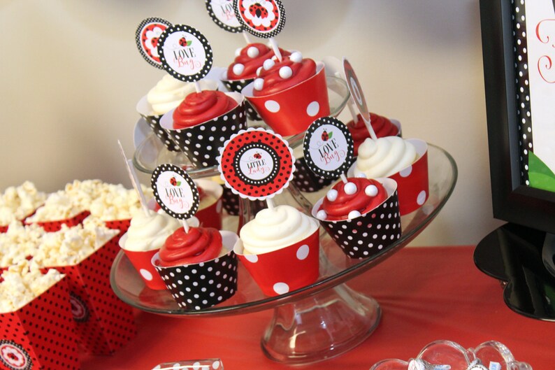Ladybug Baby Shower Printables Ladybug Decor Cupcake Etsy Ladybug Baby Shower Printables Ladybug Decor Cupcake Etsy