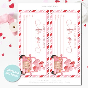 Printable Valentine's Day Gift Certificate, Valentine's Gift Voucher ...