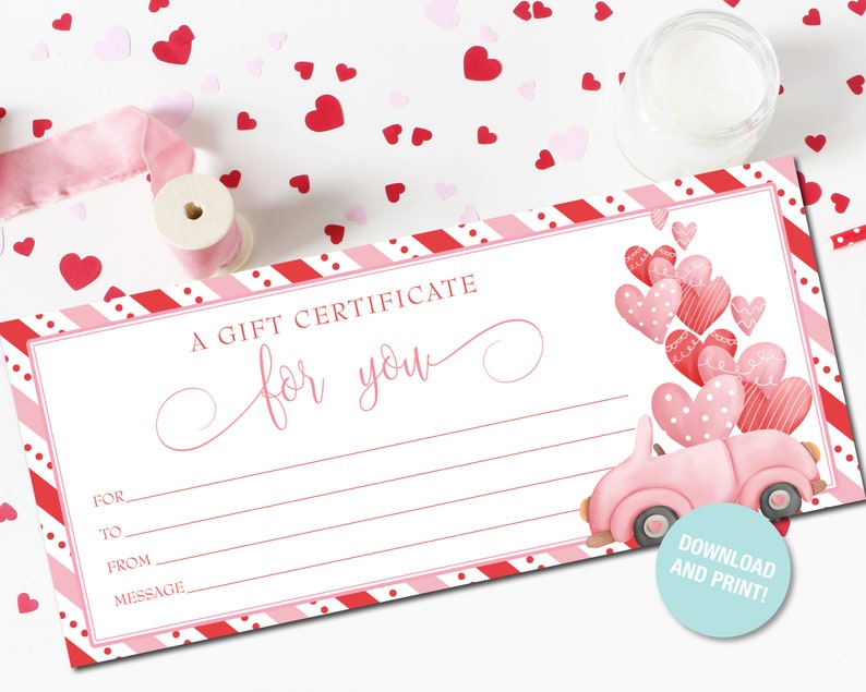 Printable Valentine's Day Gift Certificate - Etsy