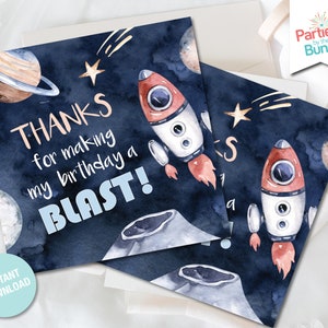 Space Birthday Gift Tags, Outer Space Party Printables, Thank You Tags, Favor Tags, Outer Space Planets INSTANT DOWNLOAD P7