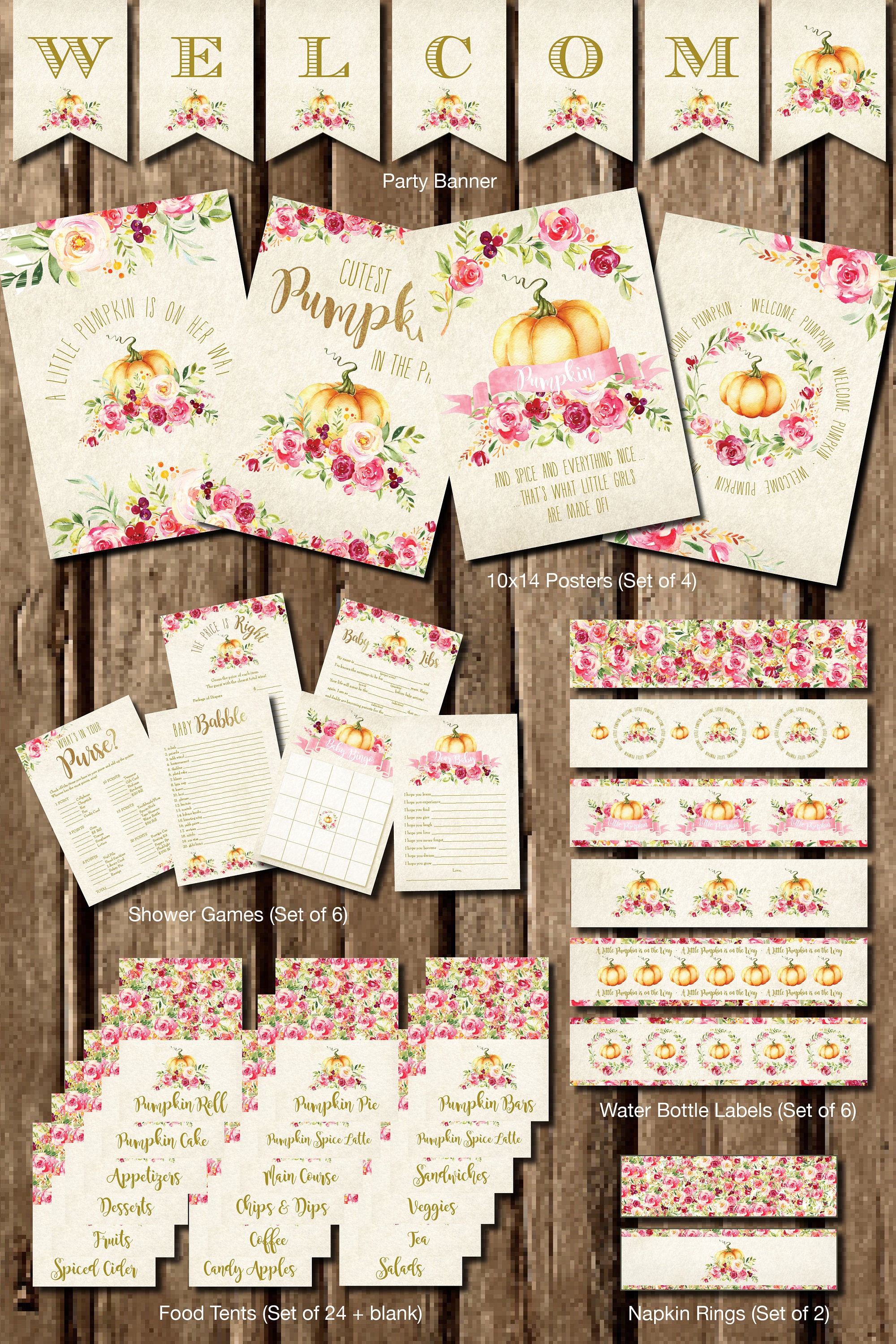 Little Pumpkin Printable Baby Shower Bundle Pumpkin Shower | Etsy