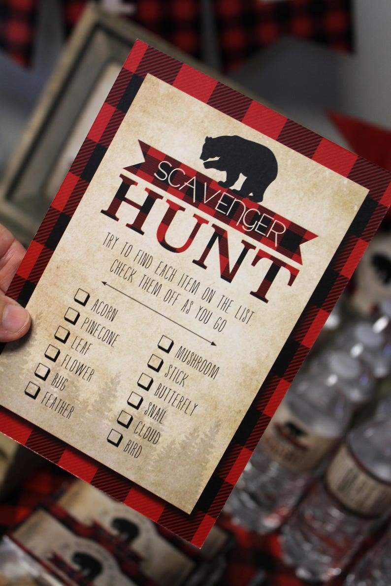 Lumberjack Scavenger Hunt Lumberjack Party Games Buffalo Etsy