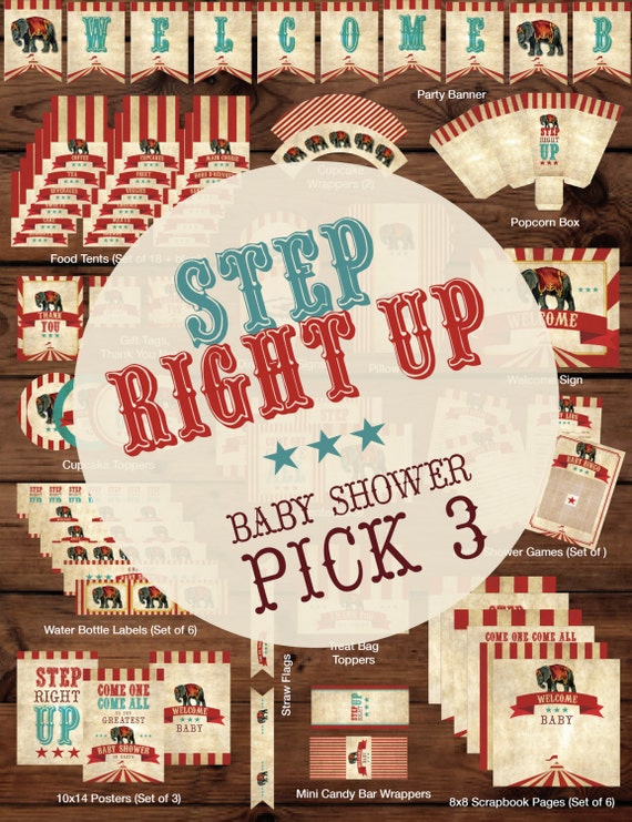 Circus Printable Shower Circus Baby Shower Decor Circus Etsy
