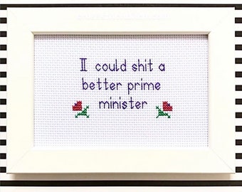 MATURE framed completed cross stitch bitch |rude funny birthday for him her | quirky gag novelty alternative unusual gift