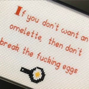 Framed & finished cross stitch bitch, your message stitched, custom personalised fun gift, birthday, embroidery, original design image 6
