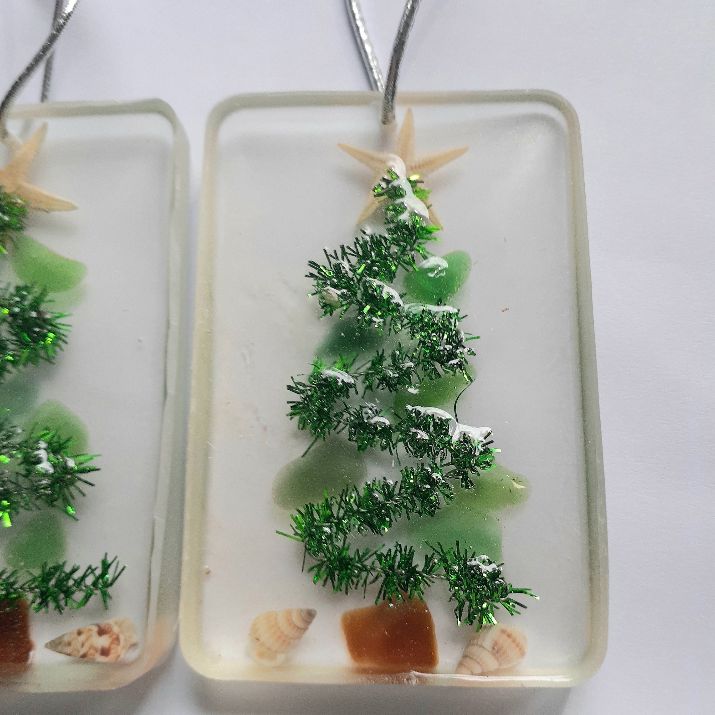 Seaglass Tree Resin Ornament 3 Suncatcher Ocean Etsy