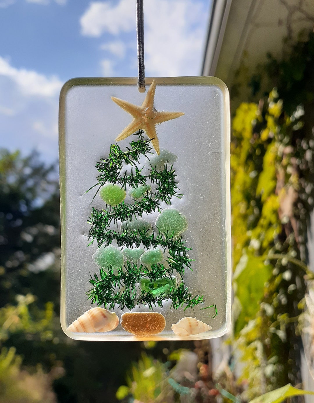 Seaglass Tree Resin Ornament 3 Suncatcher Ocean Etsy