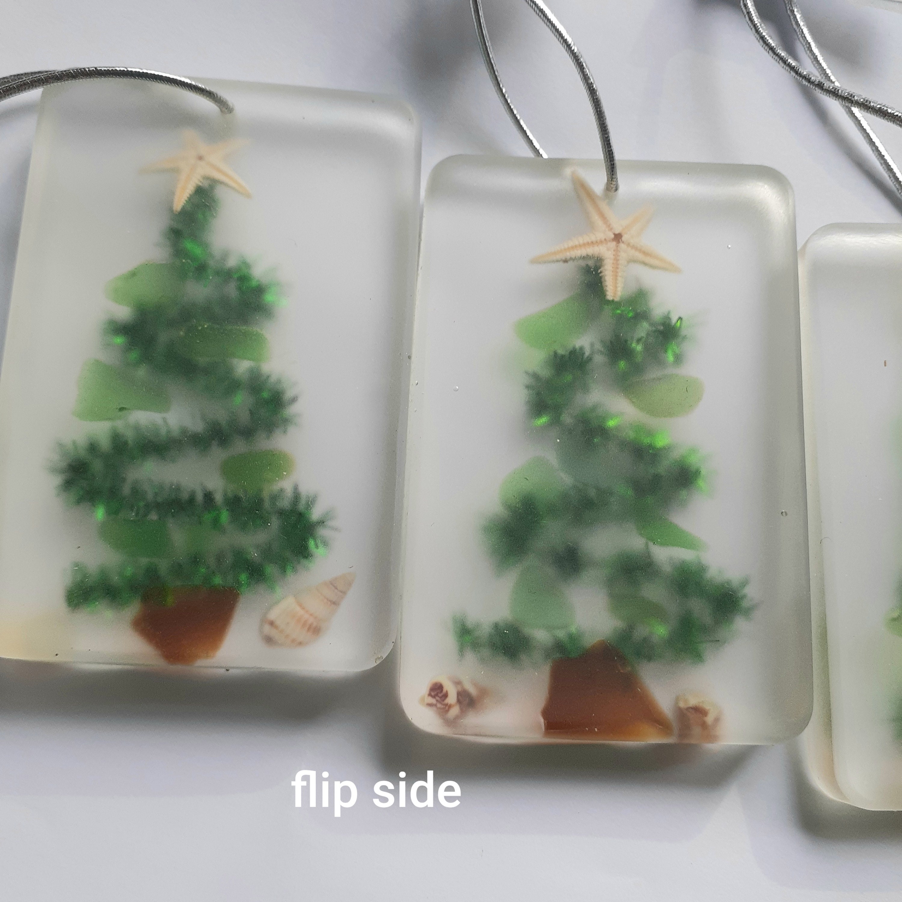 Seaglass Tree Resin Ornament 3 Suncatcher Ocean Etsy