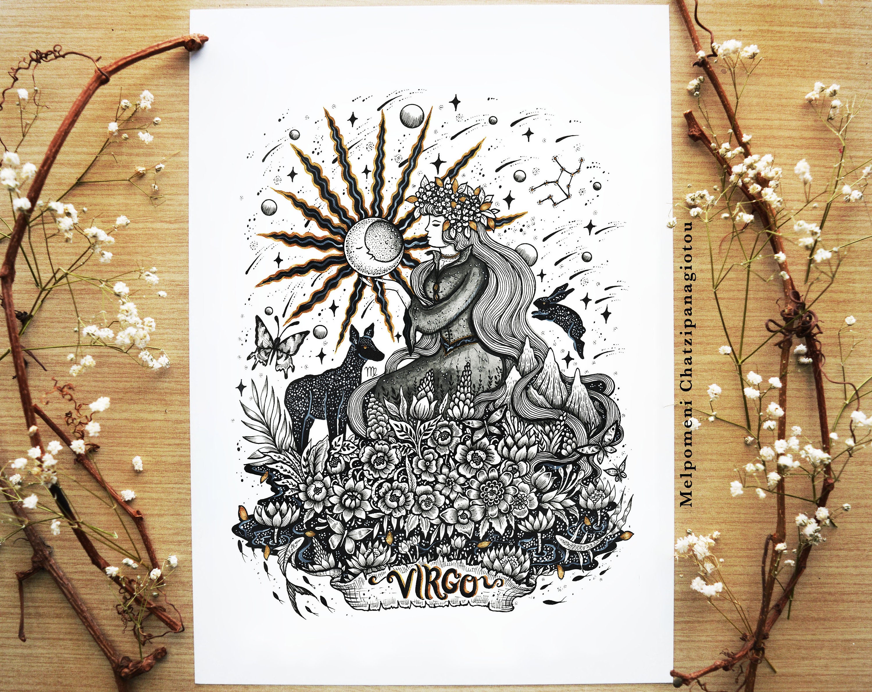 Virgo - Zodiac Signs,landscape, Maiden, Botanical, Animal