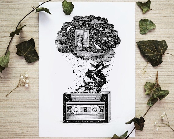 Music Gives a Soul to the Universe, A4 Vertical Size Print. Music