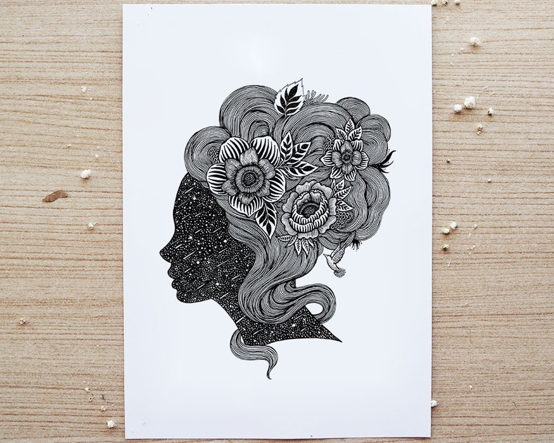 Black Pen Drawings Of Nature