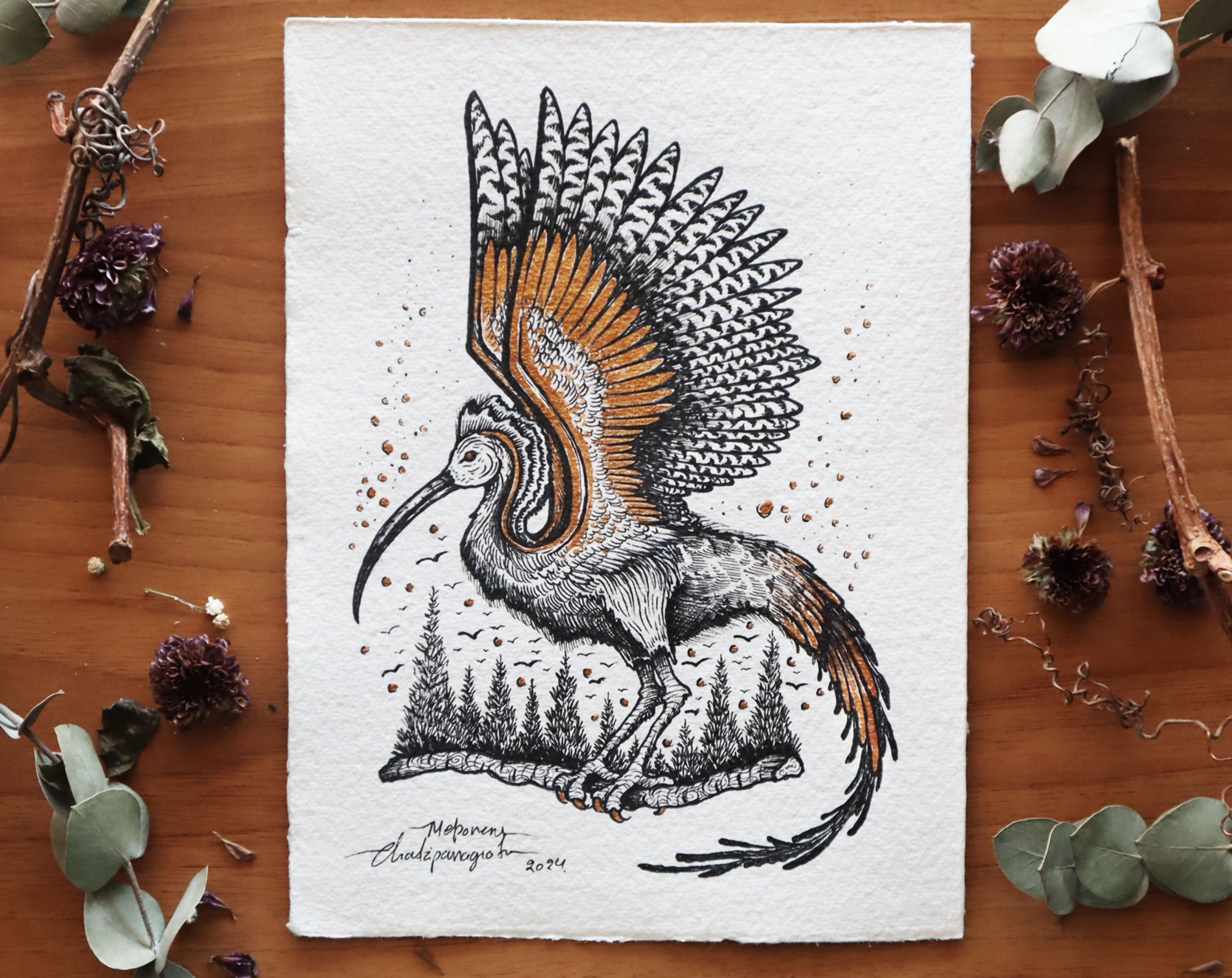 Verwunschener Vogel Vertrauter - Kleines Original Kunstwerk ||  Handgeschöpftes Papier, Mond, Nacht, Hexe, Fantasy Art, Botanical,  Federzeichnung, Leef Art. - Etsy Österreich, image size:3000x2381