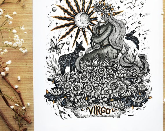 Virgo - Zodiac Signs,landscape, Maiden, Botanical, Animal