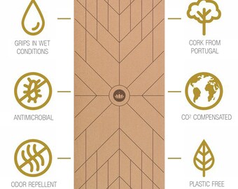 REPOSE Eco friendly Yoga Mat Organic Cork Natural Rubber Mat for Earth and Health Carry Strap Included Also for Hot Yoga and Pilates Etsy