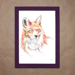 Watercolour Fox Print fox print, fox art, animal art, fox watercolour, fox illustration, wall art image 4