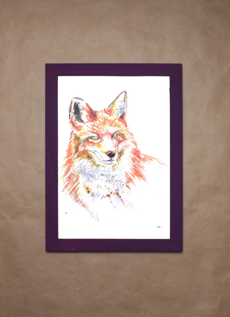 Watercolour Fox Print fox print, fox art, animal art, fox watercolour, fox illustration, wall art image 4