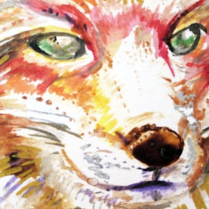 Watercolour Fox Print fox print, fox art, animal art, fox watercolour, fox illustration, wall art image 3