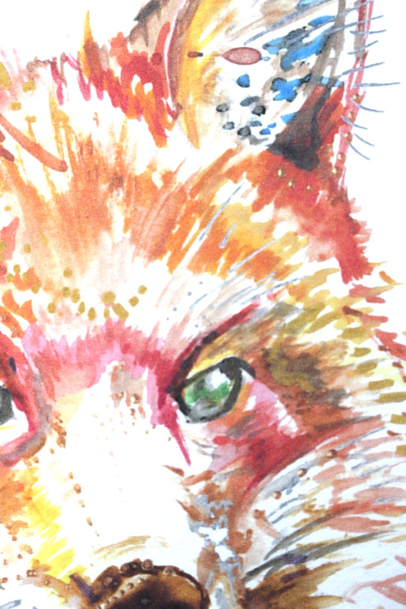 Watercolour Fox Print fox print, fox art, animal art, fox watercolour, fox illustration, wall art image 5