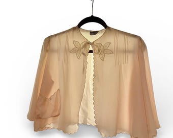 1930s 'Trousseaux by Terris' Pink Bed Jacket | Old Hollywood Glamour  | Antique Lingerie