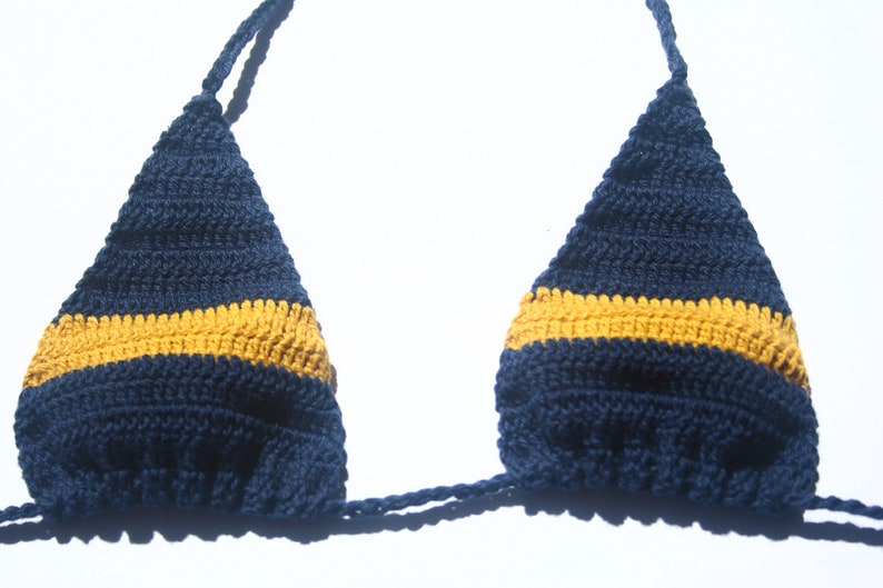 Crochet Navy Bikini Top Bikini Navy Colour Crochet Bikini Etsy