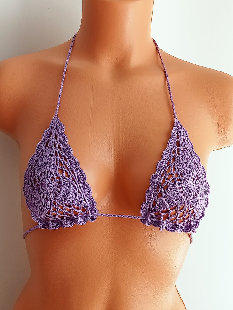 Crochet Bikini Micro Bikini Lavender Bikini Top Sexy Bikini Etsy