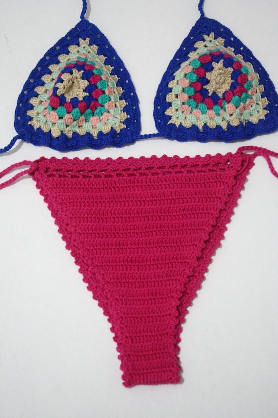 Crochet Bikini Granny Crochet Bikini Set Bohemian Chic Sexy Etsy