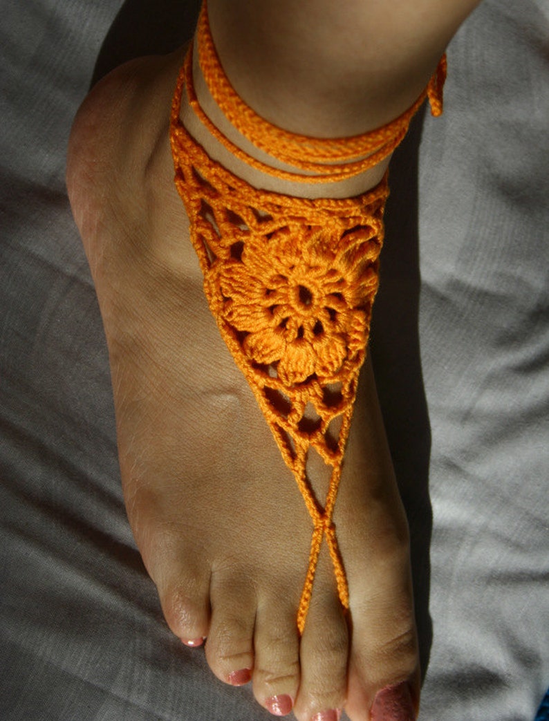 set of 2 pcs Pair Anklet Crochet Barefoot Sandals Nude Shoes Beach Wedding Foot Jewelry Bridal Accessories