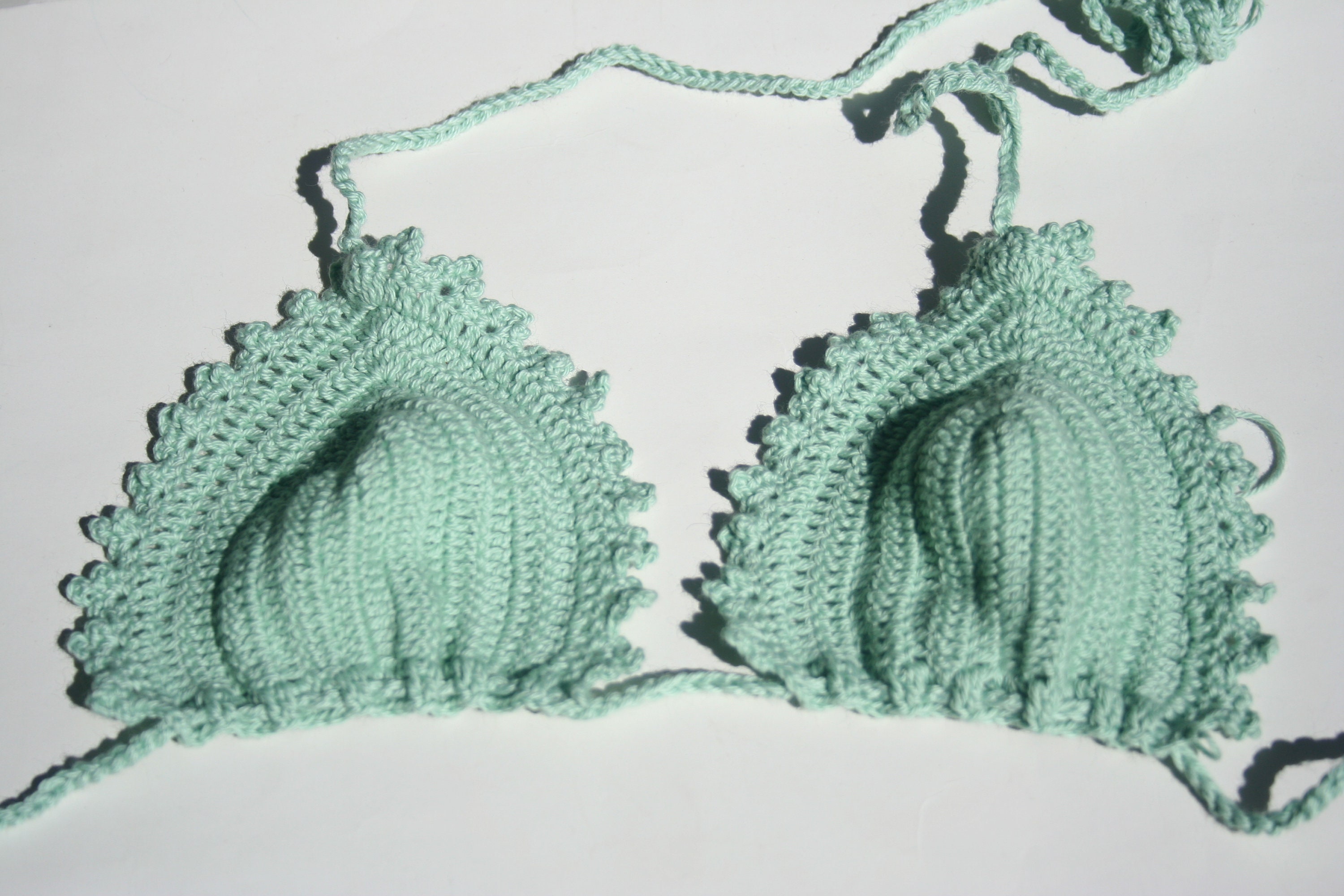 Crochet Bikini Crochet Bikini Top for Women Mint Bikini Top | Etsy