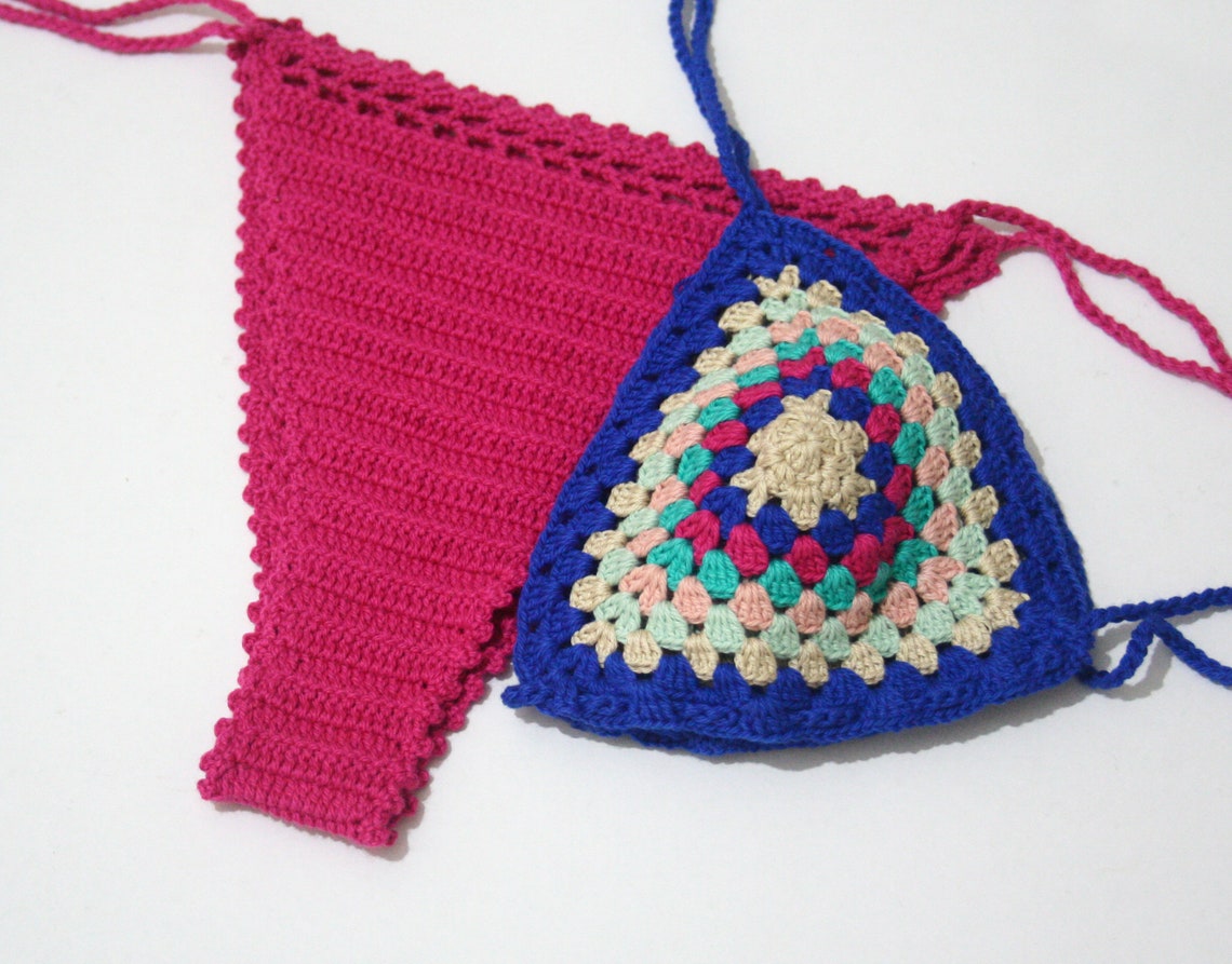 Crochet Bikini Granny Crochet Bikini Set Bohemian Chic Sexy Etsy