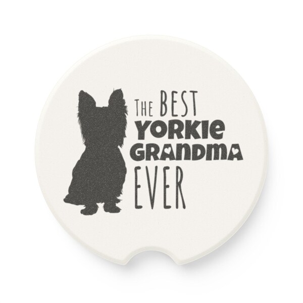 Il miglior sottobicchiere per auto della nonna Yorkie di sempre, regalo per la nonna dello Yorkshire Terrier, amante dei cani, sottobicchiere portabevande per auto, regalo per la nonna del cane