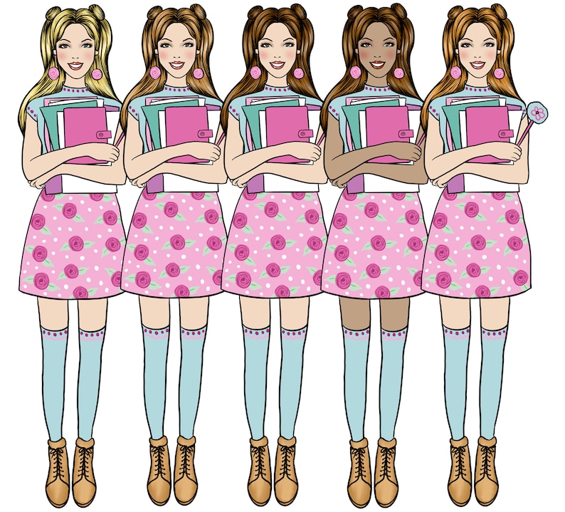 Planner Girl Clipart Planner Clip Art Planner Clipart Fashion Girl