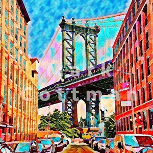Washington Street in DUMBO  - 11 x 14 signed and limited reproduction on polymer