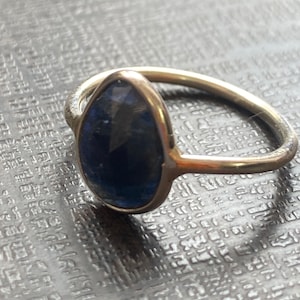 Gorgeous rare natural blue sapphire rosecut ring high end beautiful unheated untreated sapphire ring oval 925 silver boho ring sapphire ring