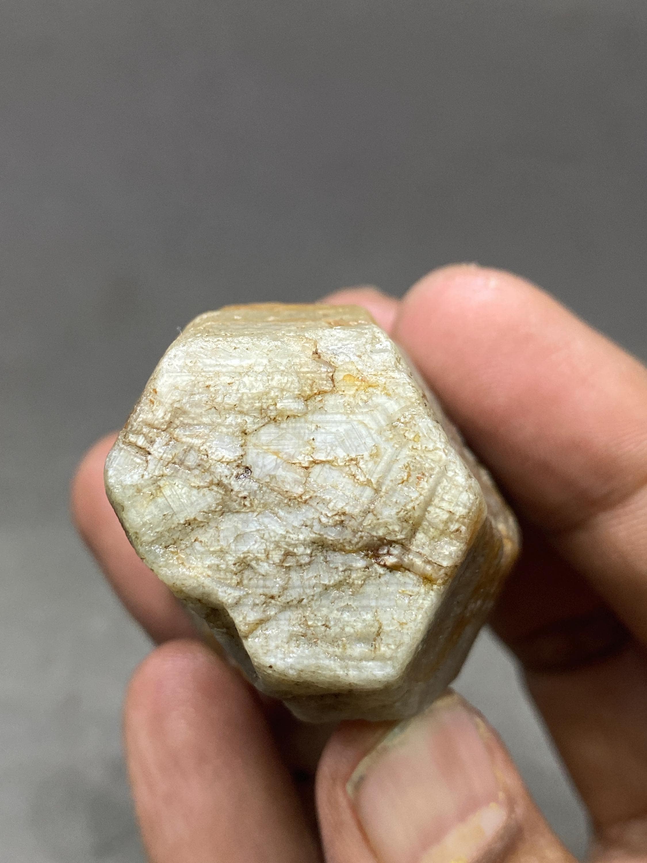 Stunning Rare Natural Rustic White Sapphire Hexagon Sheen Wt 688