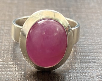 High quality rare natural ruby cabochon ring fine making unheated untreated ruby ring oval shape 925 silver ring 6.70 grams ruby ring 9.5 US