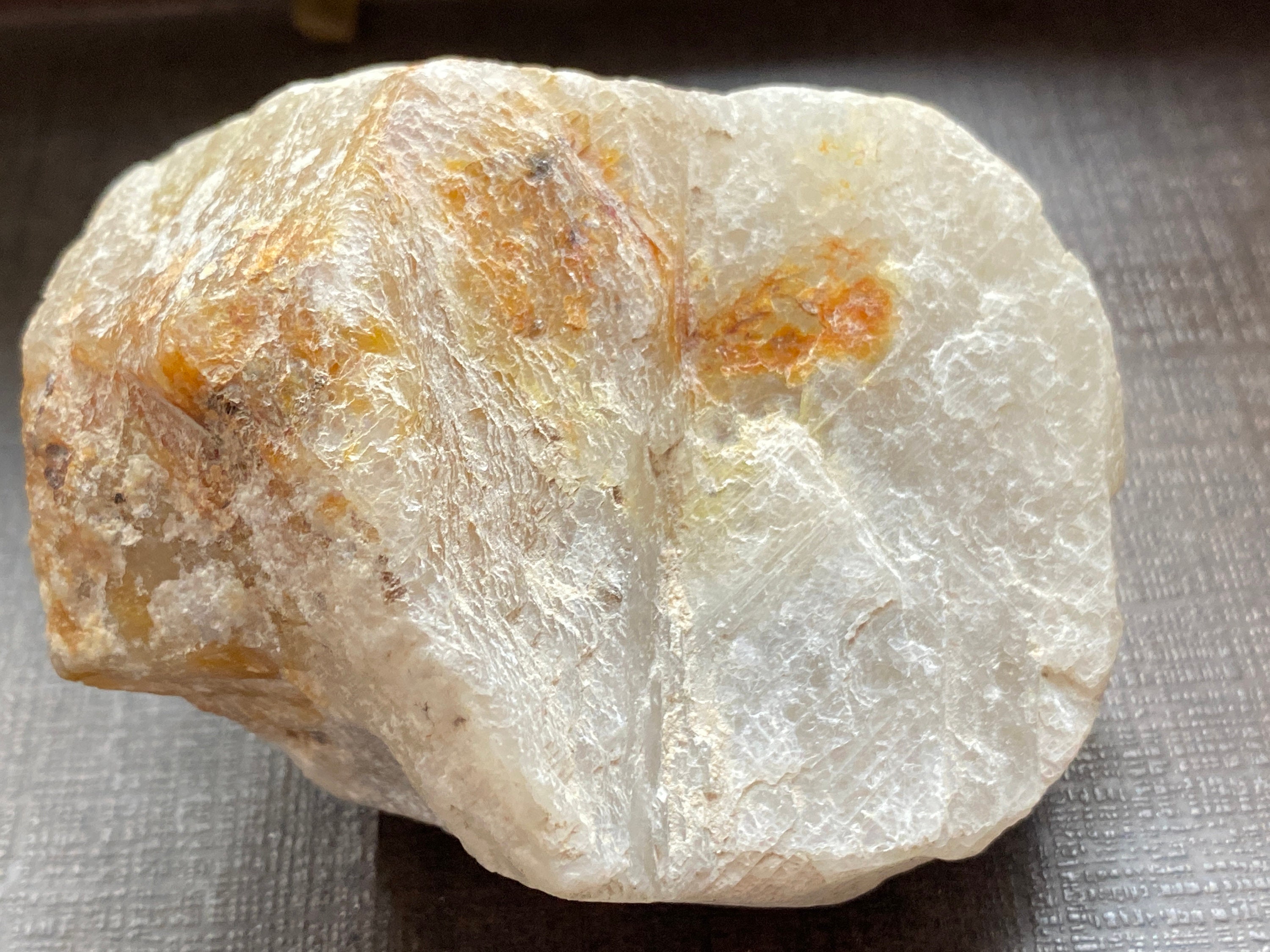 Very Rare Natural White Sapphire With Orange Wt 1442 Carats
