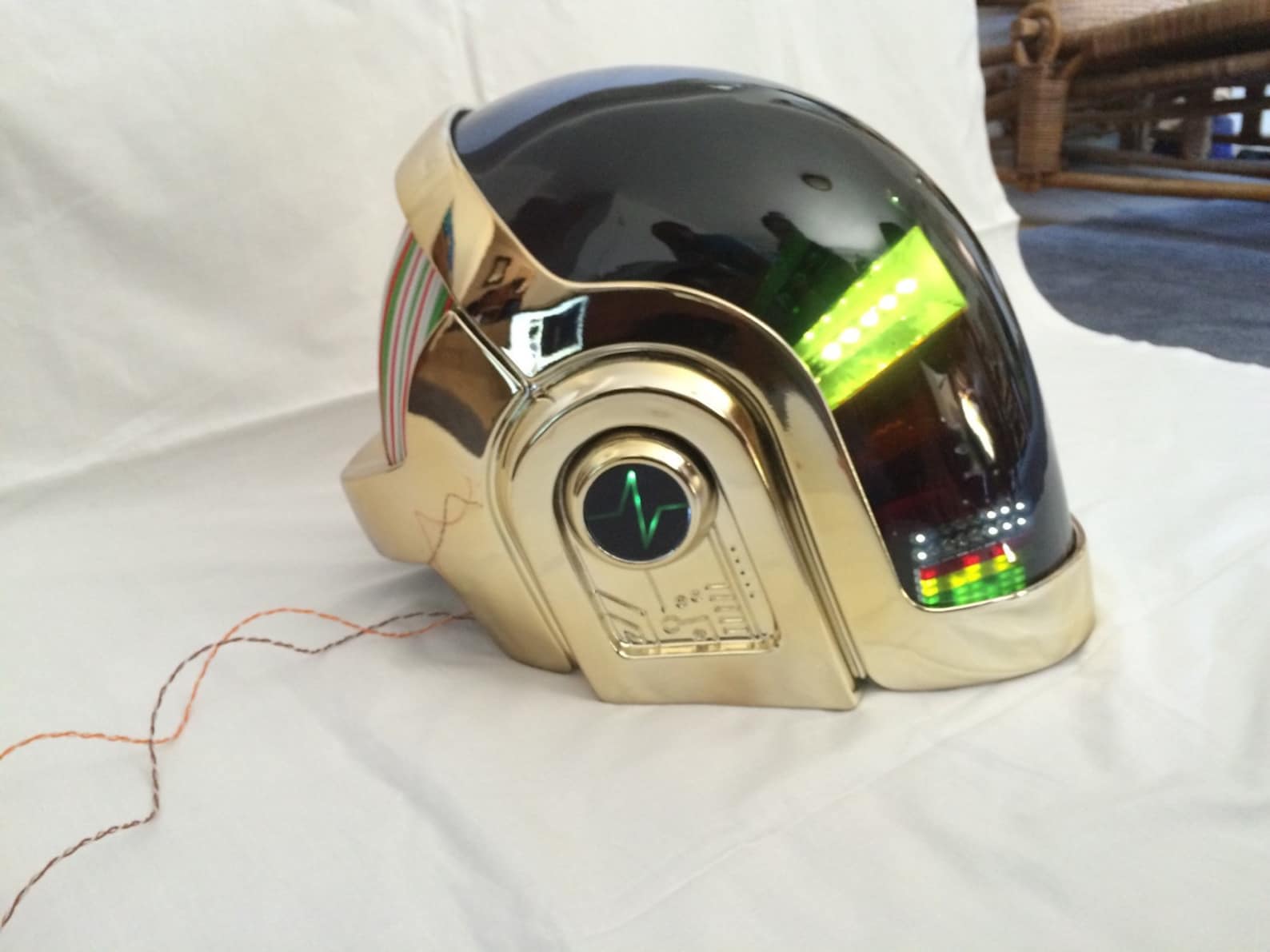 Daft Punk Guy Manuel helmet Gold Chrome Super high quality Etsy