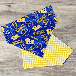 Pitt Panthers Over the Collar Dog Bandana // Pittsburgh Reversible Dog Bandanna // Pitt Dog Gift // University of Pittsburgh Dog Scarf