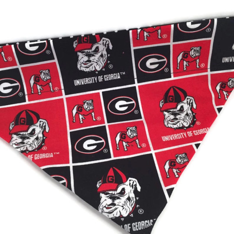 Georgia Bulldogs Dog Bandana // Over the Collar Dog Bandana // | Etsy