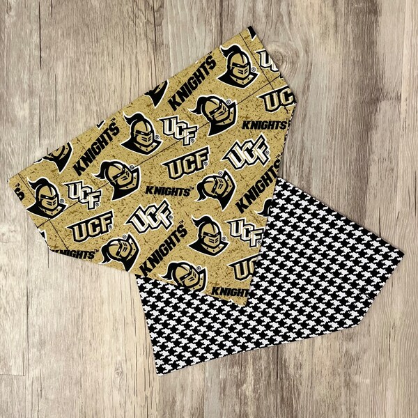 Pañuelo para perro de los Knights de la Universidad de Florida Central // Pañuelo para perro de la UCF // Regalo para perro // Bufanda reversible // Regalo para perro de la UCF